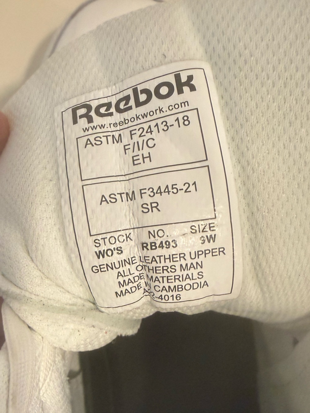 Reebok Work White Holographic High Top Leather Sneakers Safety Toe Size 9W - Picture 13 of 15